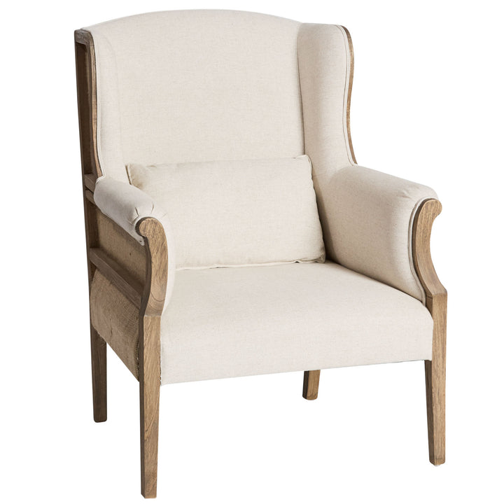 Mayfair Linen Armchair with Wooden Frame