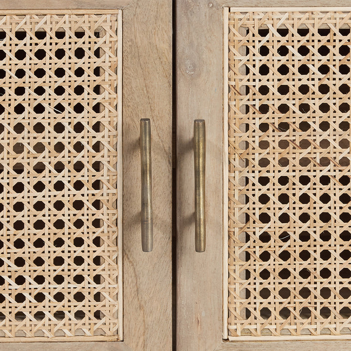 Palm Springs Mango Wood Sideboard with Rattan Doors