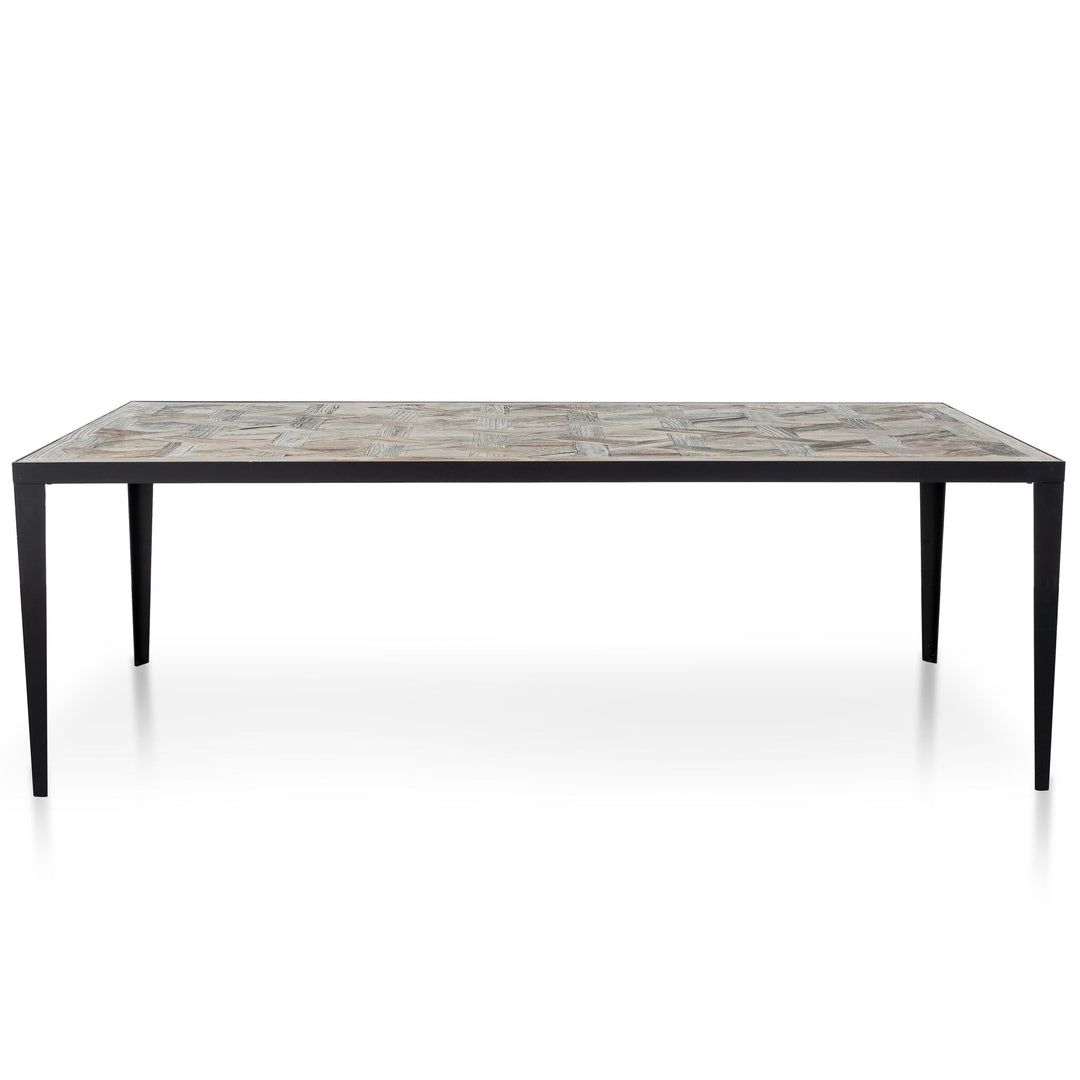 Abbotsford Recycled Elm Rectangular Dining Table - Dark Natural