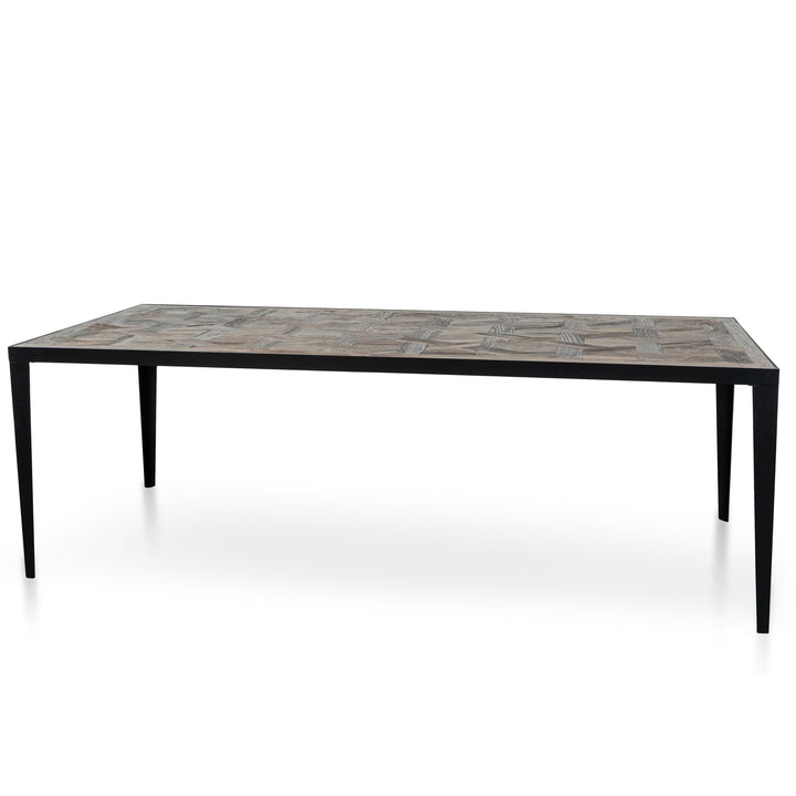 Abbotsford Recycled Elm Rectangular Dining Table - Dark Natural