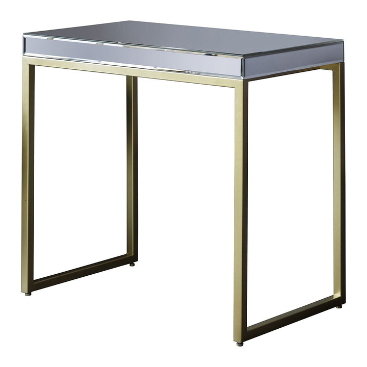 Warren Mirrored Side Table with Champagne Metal Base