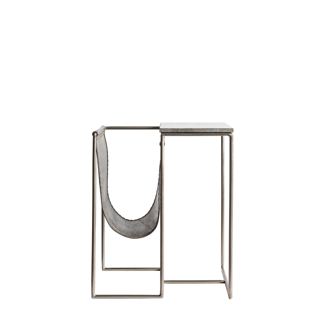 Serendel Leather and Marble Magazine Rack with Iron Base
