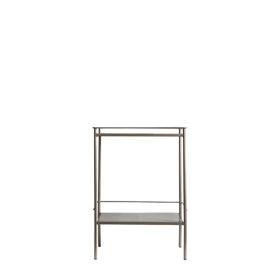 Matiere Silver Iron Side Table with Marble Top