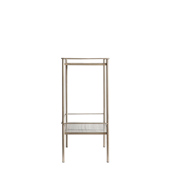 Matiere Silver Iron Side Table with Marble Top