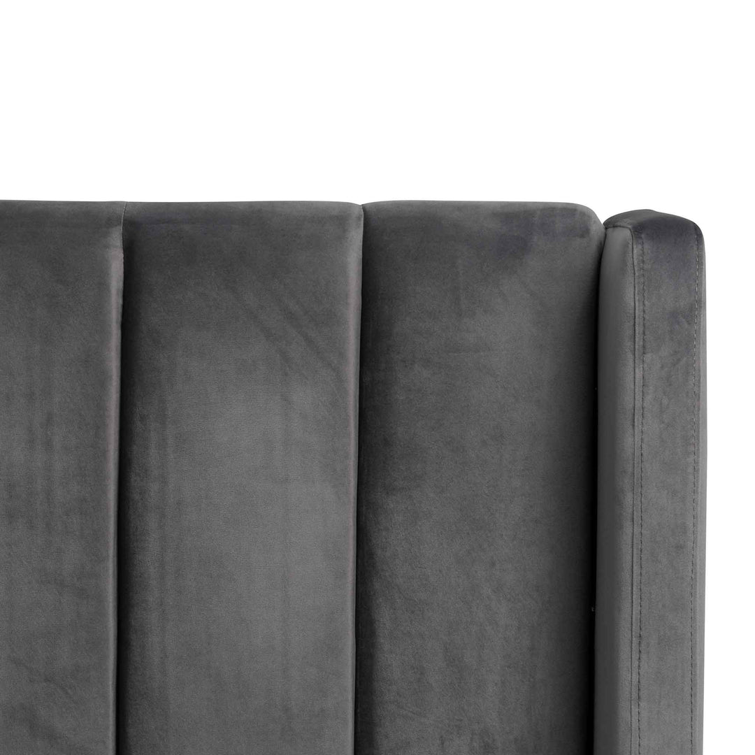 Auburn King Bed Frame - Charcoal Velvet