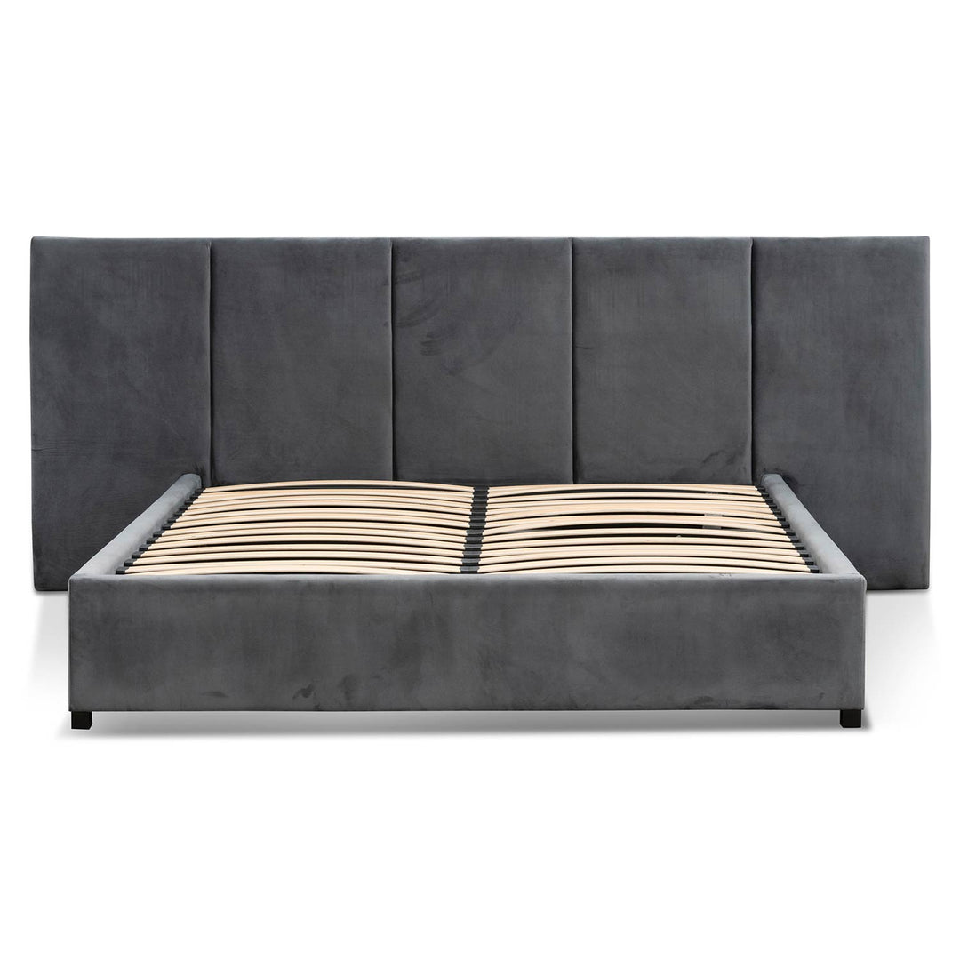 Auburn Queen Bed Frame - Charcoal Velvet