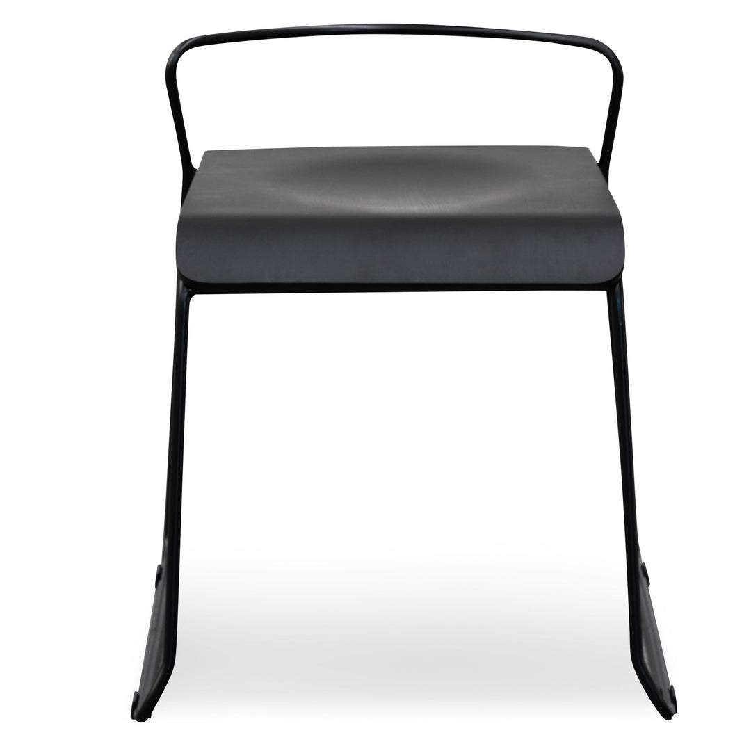 Bellevue 45cm Wooden Seat Low Stool - Black