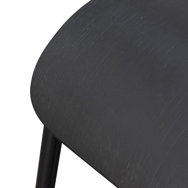 Bellevue 45cm Wooden Seat Low Stool - Black