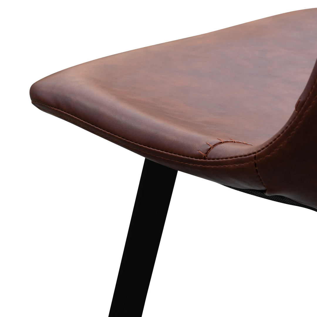 Griffith 80cm Bar Stool - Cinnamon Brown PU Leather (Set of 2)