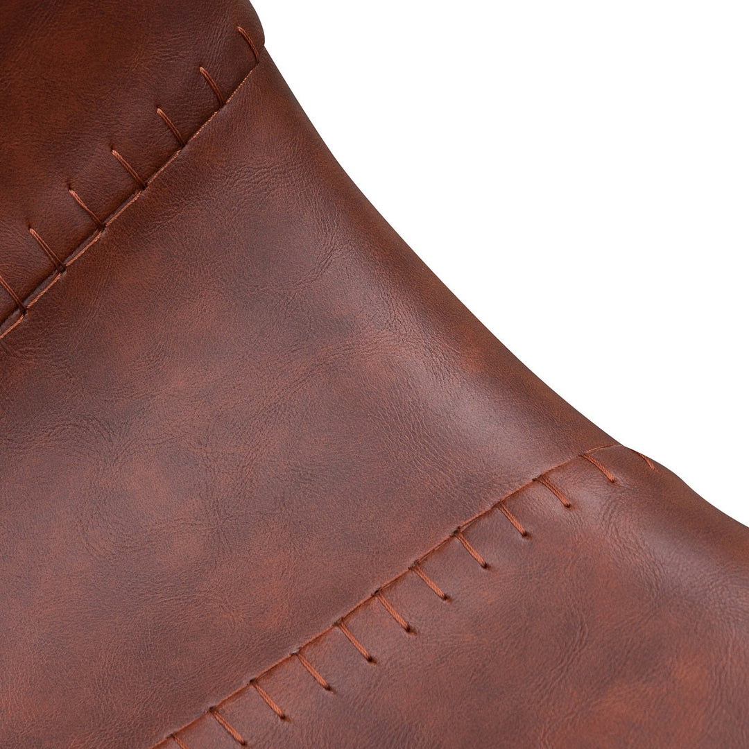 Griffith 80cm Bar Stool - Cinnamon Brown PU Leather (Set of 2)