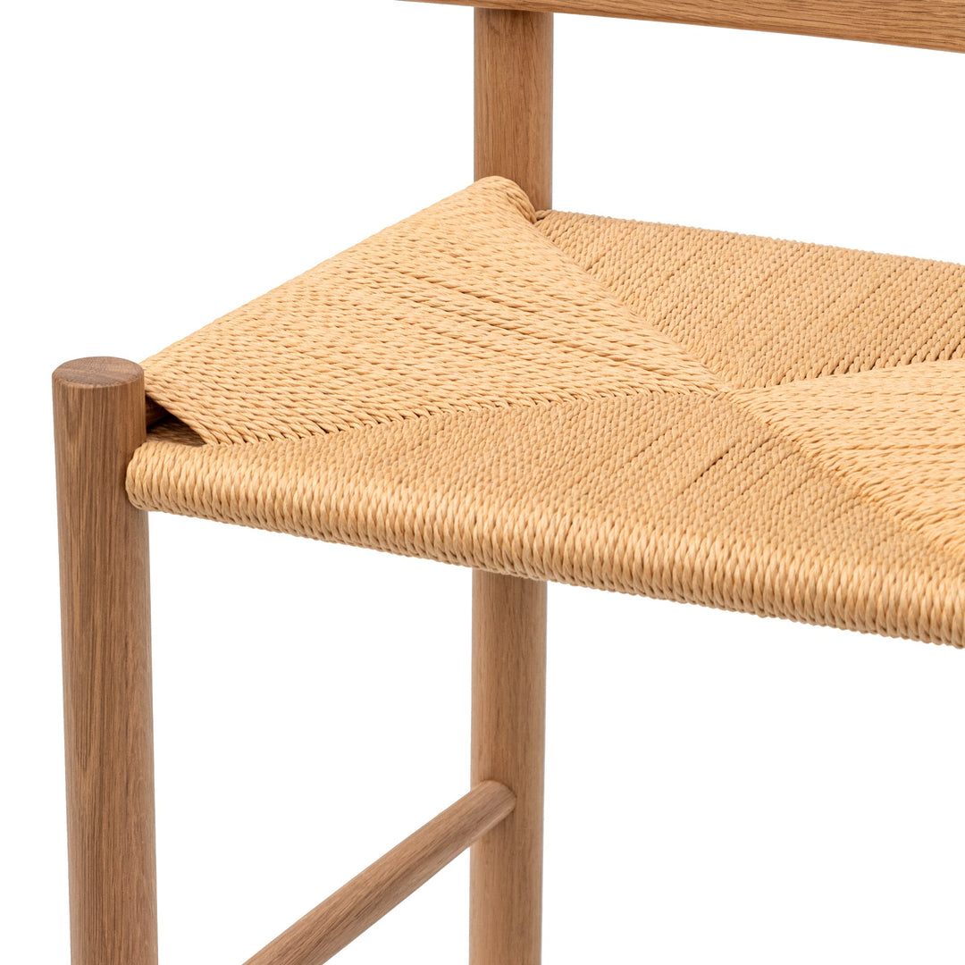 Campbell 65cm Bar Stool - Natural with Back Rest