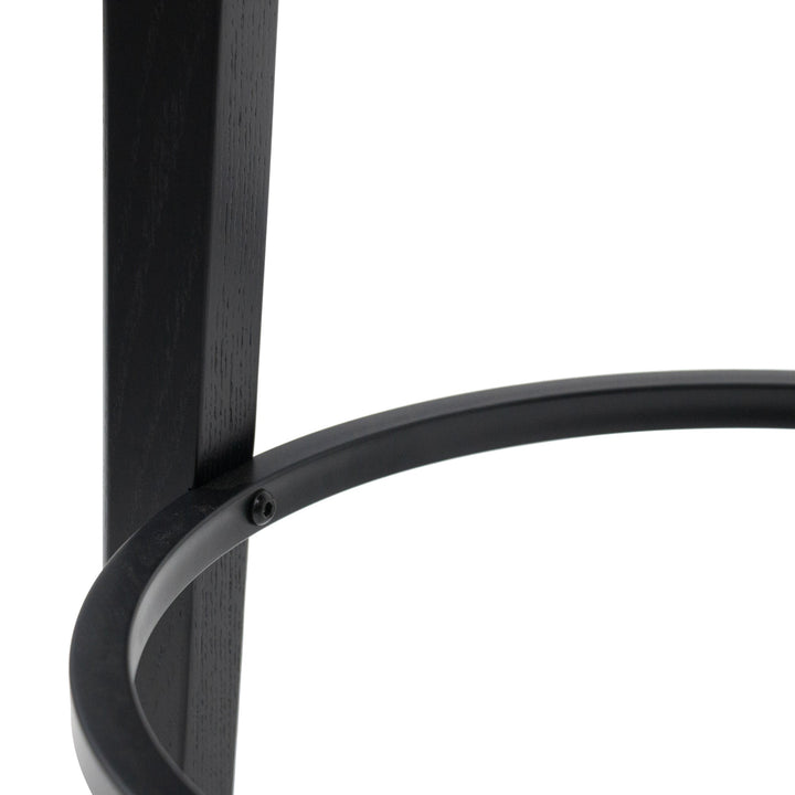 Shelton 65cm Solid wood Bar Stool - Full Black
