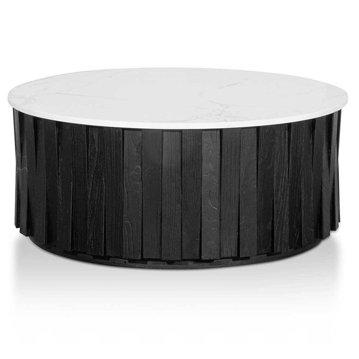 Abbotsford Porcelain Round marble Coffee Table - Black