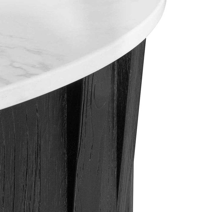 Abbotsford Porcelain Round marble Coffee Table - Black