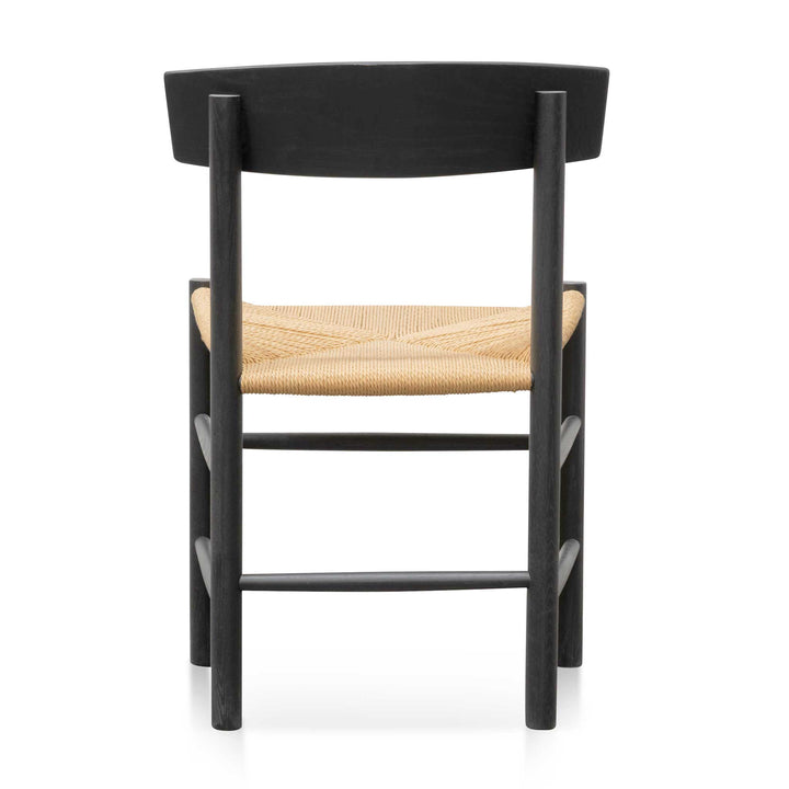 Campbell Rattan Black Dining Chair - Natural Seat (Set of 2)