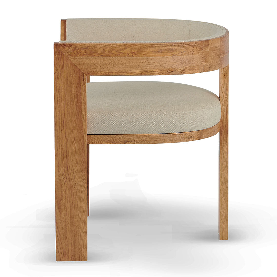 Meriden Oak Wood Dining Chair - Light Beige (Set of 2)