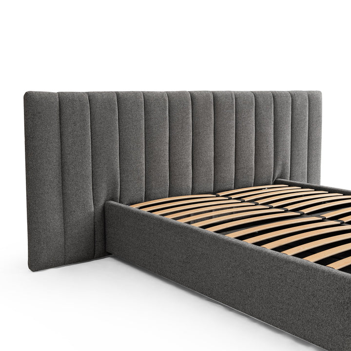 Arabella Wide Base Queen Bed Frame -  Charcoal