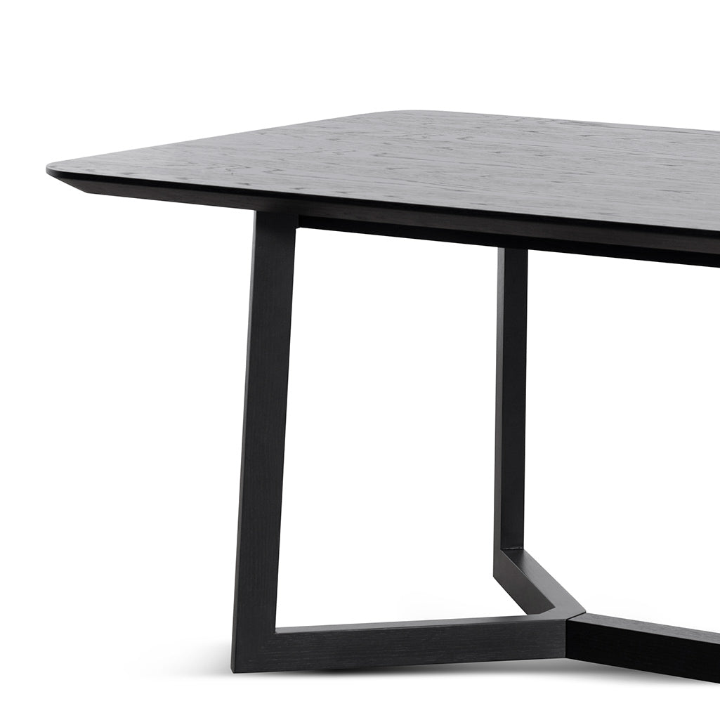 Oxford 2.4m Wooden Dining Table - Full Black