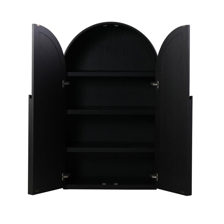 Abbotsford 150cm (H) Ash Curve Cabinet - Full Black