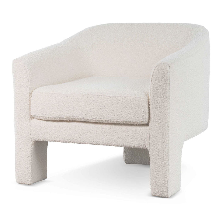 Maynard Fabric Armchair - Ivory White Boucle