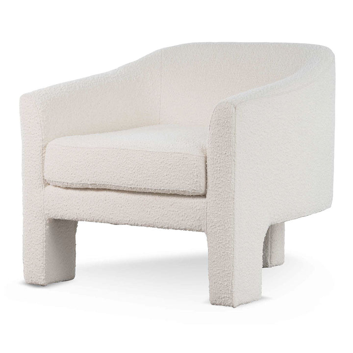 Maynard Fabric Armchair - Ivory White Boucle