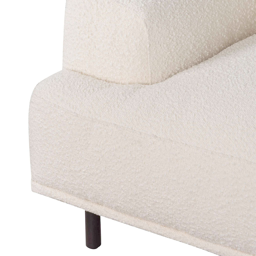 Maynard Armchair - Ivory White Boucle with Black Legs
