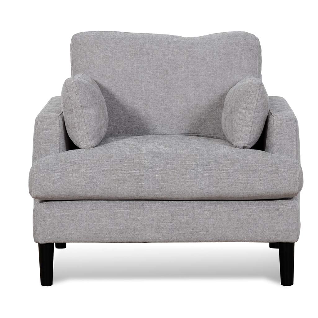 Broadway Fabric Armchair - Oyster Beige and Black Leg