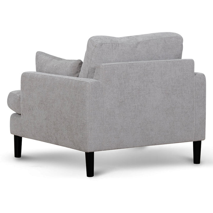 Broadway Fabric Armchair - Oyster Beige and Black Leg