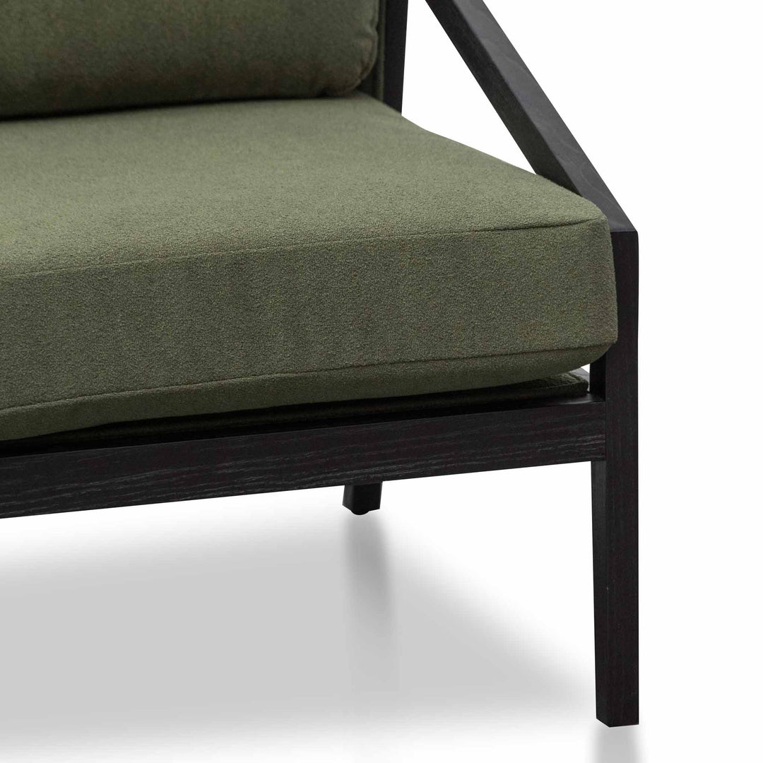 Abbotsford Green Fabric Lounge Chair - Black Frame