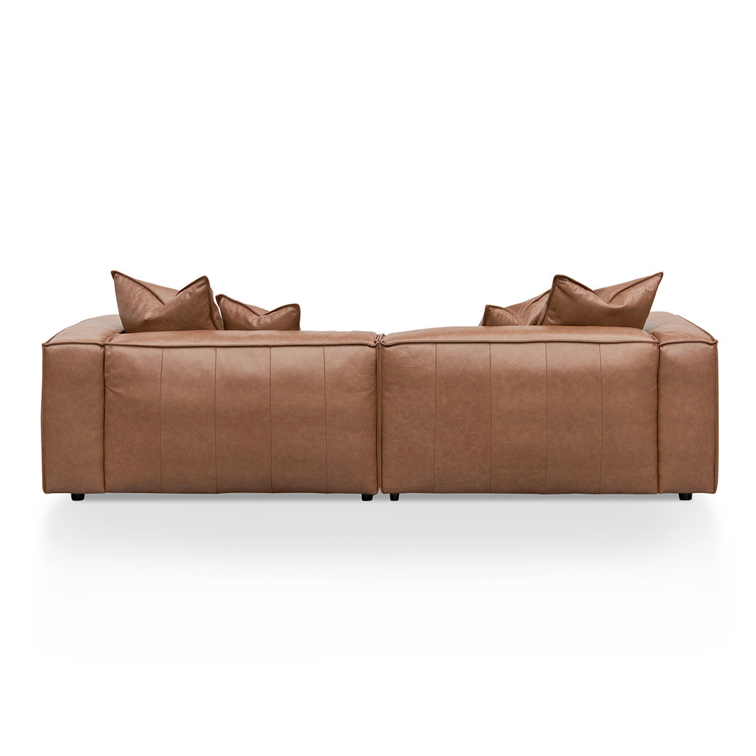 Broadway 4 Seater Sofa with Cushion and Pillow - Caramel Brown