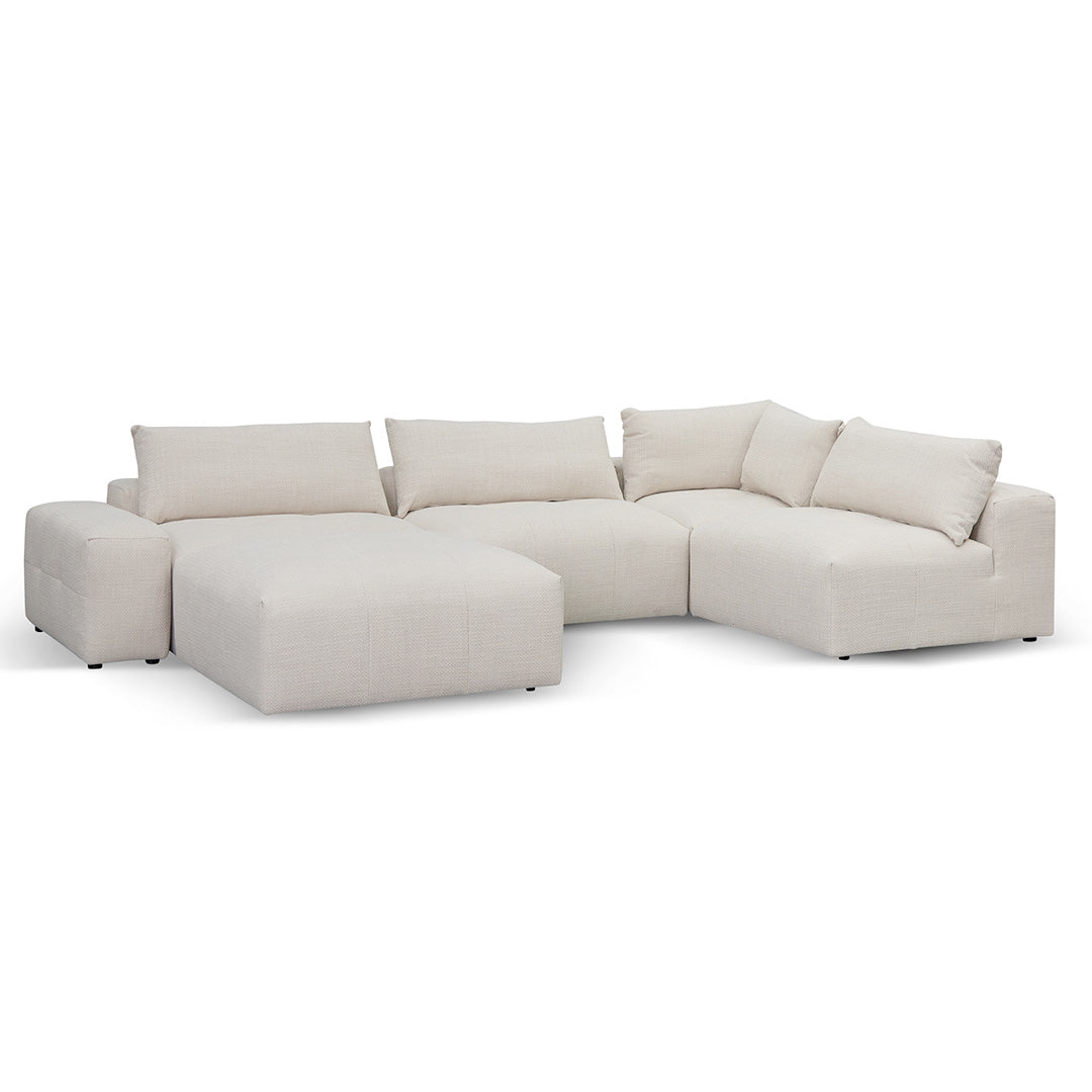 Broadway Right Chaise Fabric Sofa - Taupe Beige