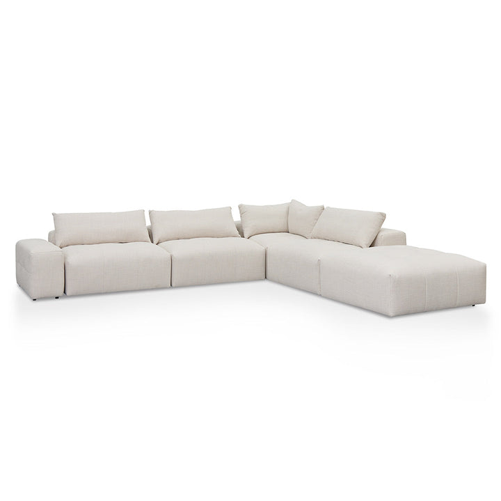Broadway Right Chaise Fabric Sofa - Taupe Beige