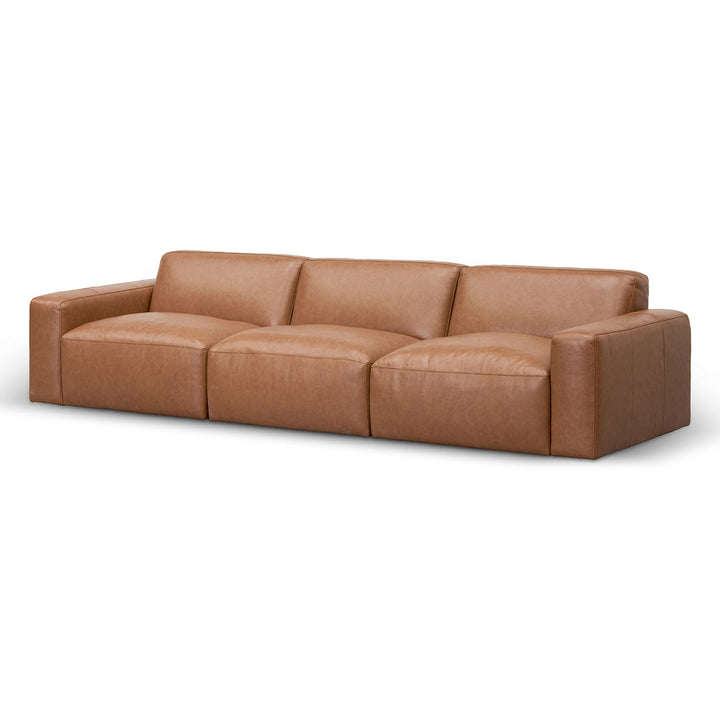 Broadway 4 Seater Sofa - Caramel Brown Leather