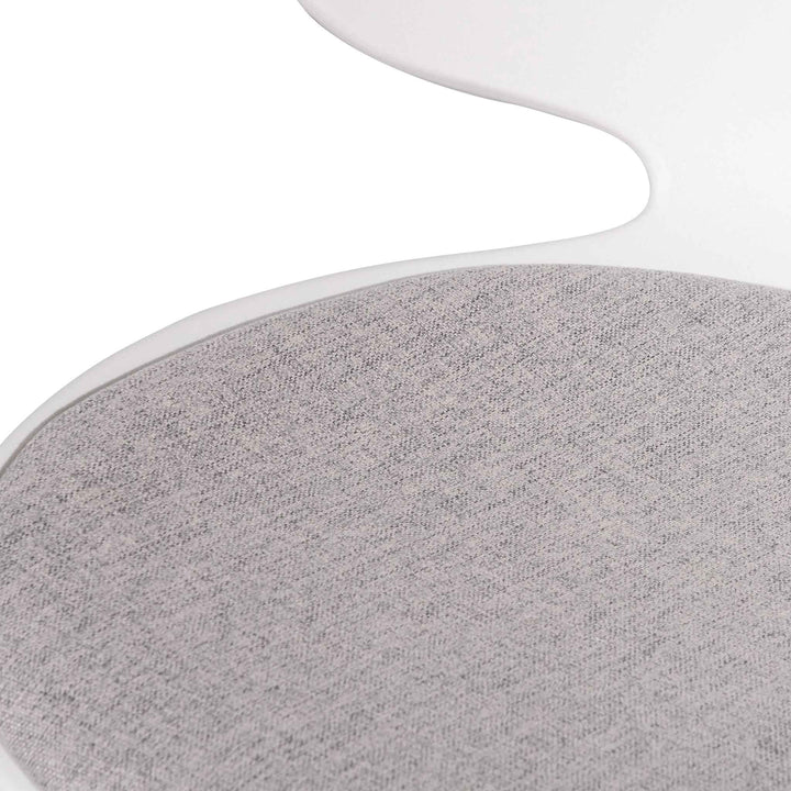 Danbury White Office Chair - Light Grey Seat