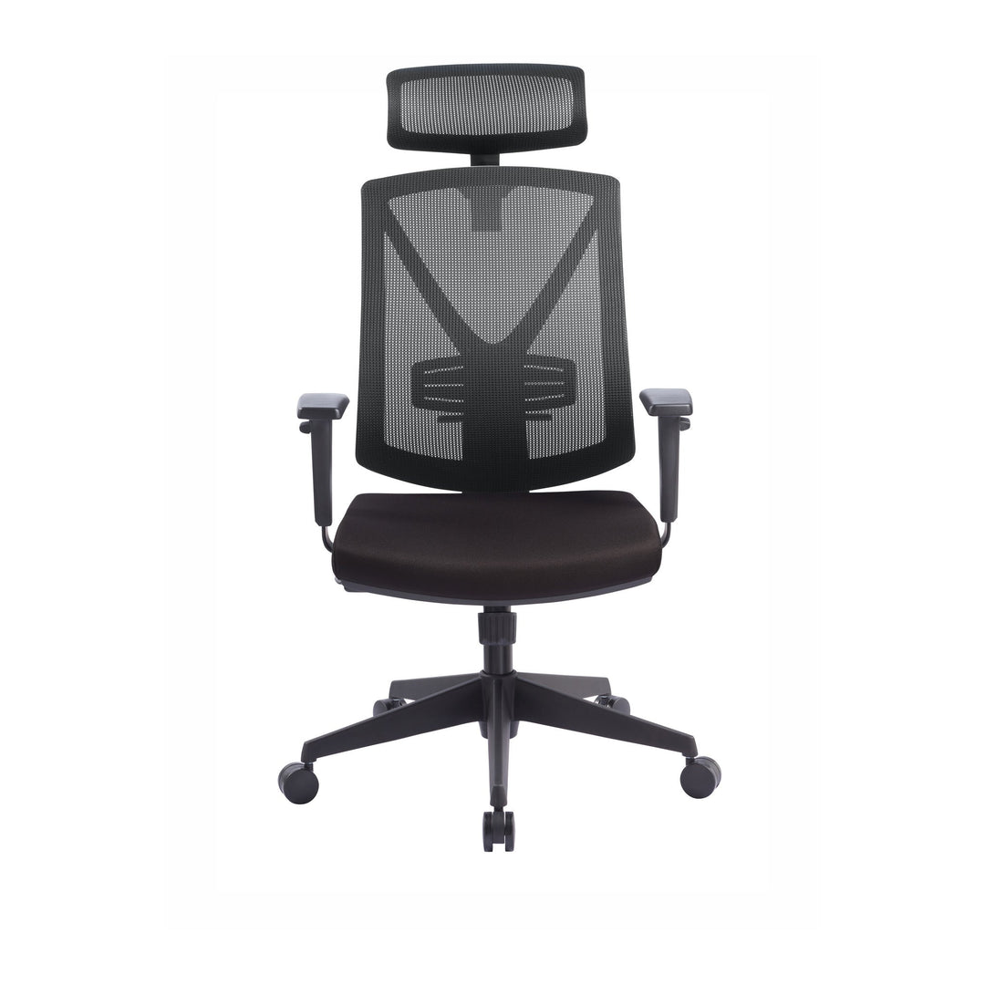 Faversham Mesh Ergonomic Office Chair with Headrest - Black