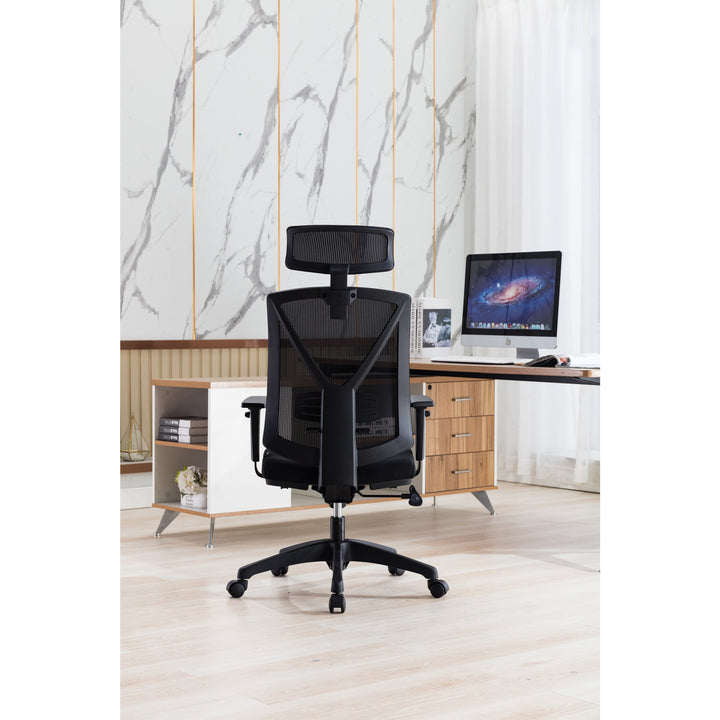 Faversham Mesh Ergonomic Office Chair with Headrest - Black