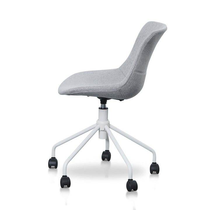 Danbury Office Bar Chair - Light Grey with White Base