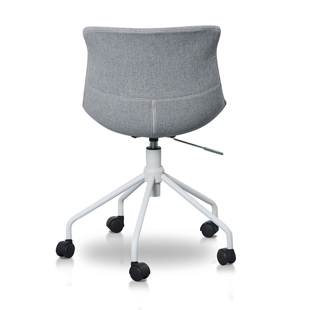 Danbury Office Bar Chair - Light Grey with White Base