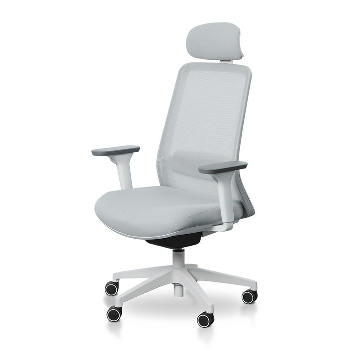 Danbury Mesh Office Chair - Cloud Grey with White Base