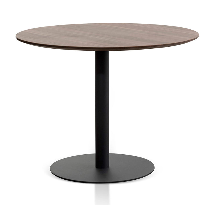 Margaret Round Office Meeting Table - Walnut with Black Base