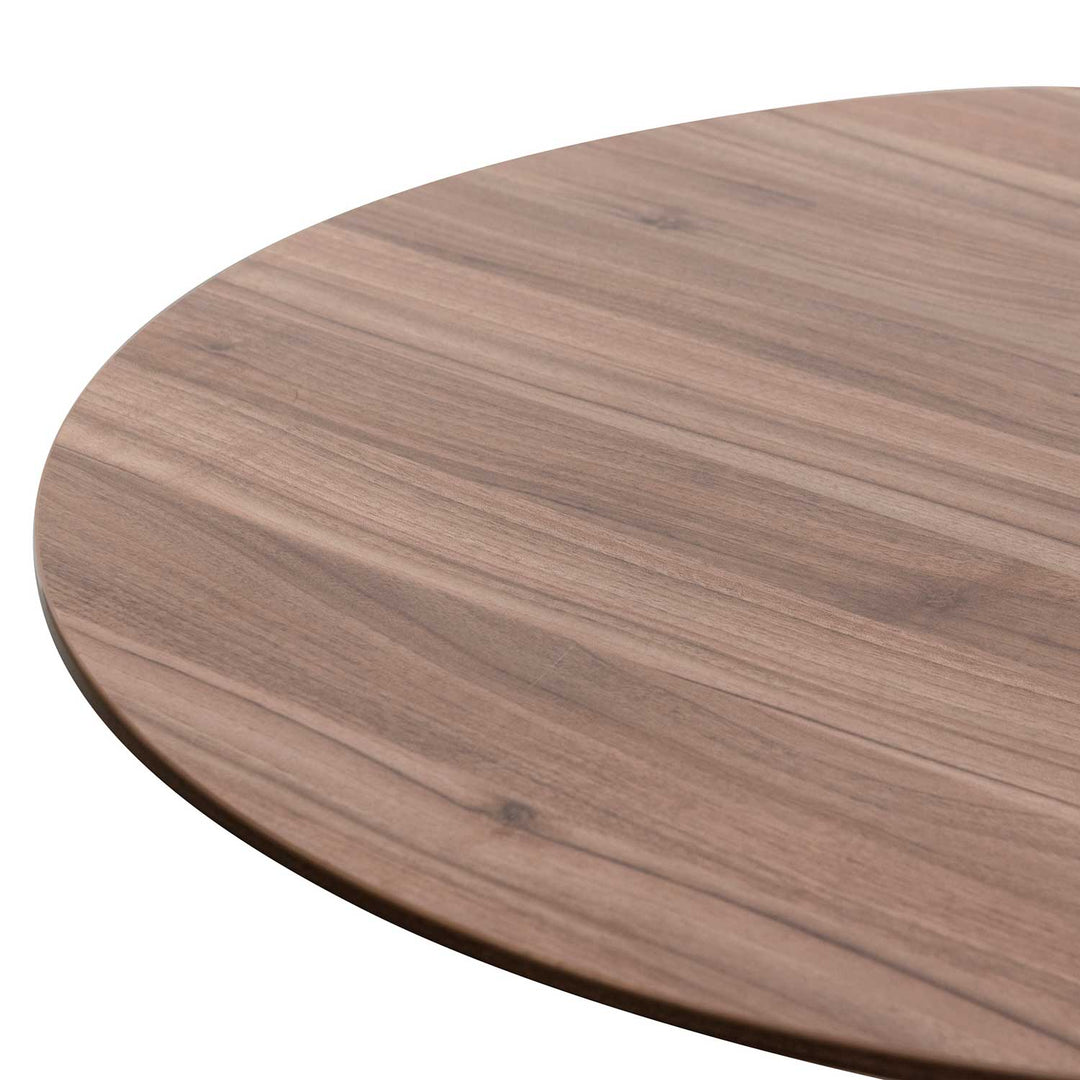 Margaret Round Office Meeting Table - Walnut with Black Base