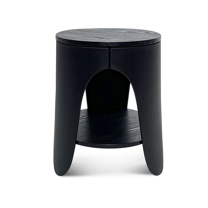 Folkestone Round Side Table - Full Black
