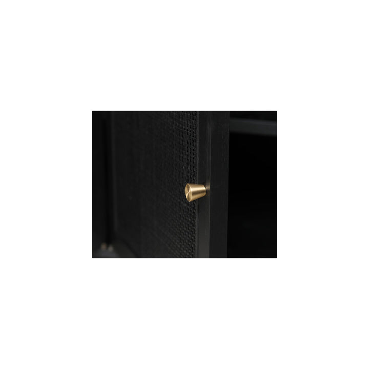 Abbotsford 2.2cm Rattan Doors TV Entertainment unit - Full Black