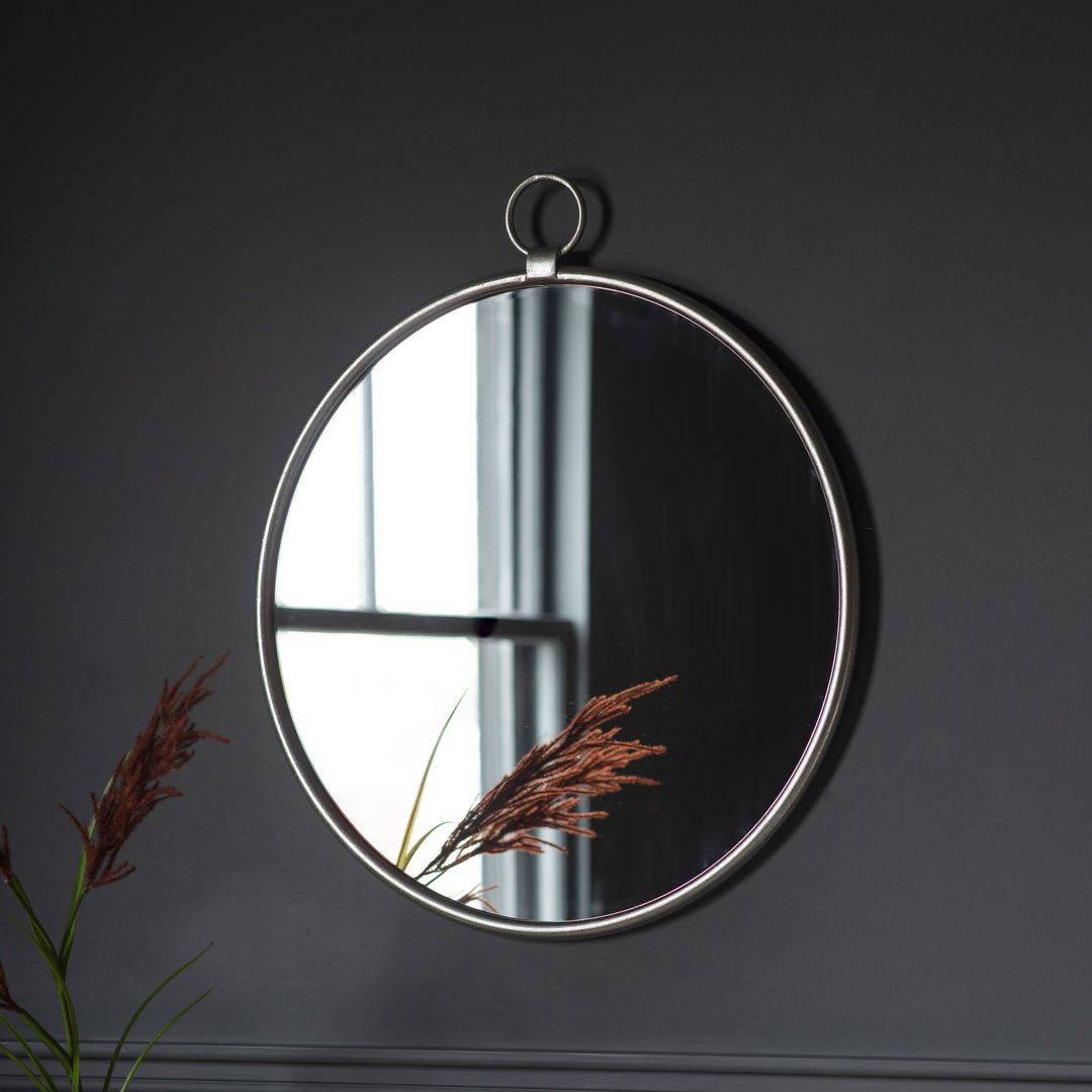 Edward Silver Round Mirror 610x700mm