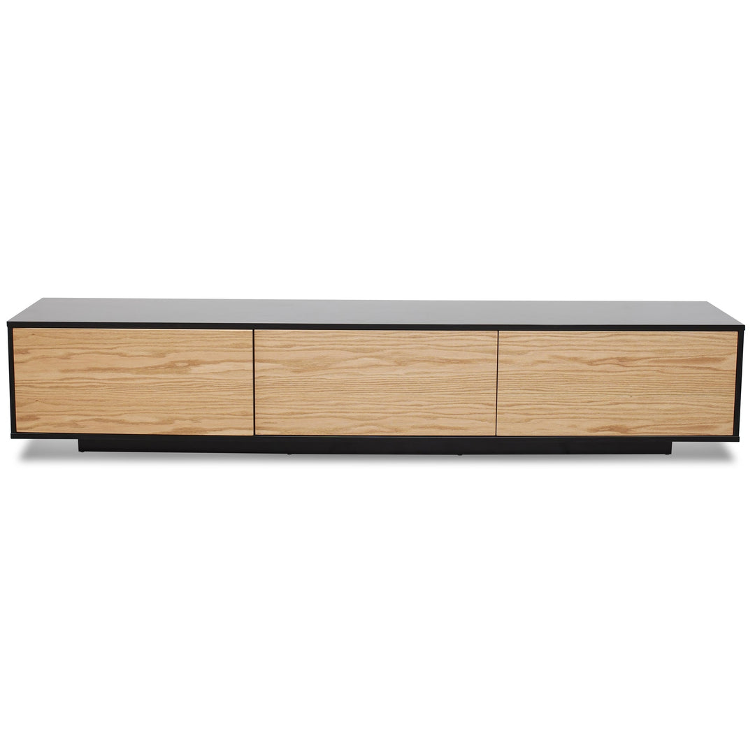 Hayden 2.3m TV Unit - Black with Natural Drawers