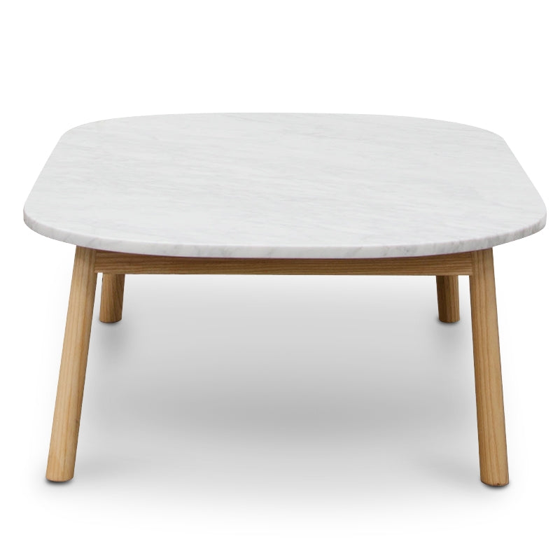Folkestone 110cm Marble Coffee Table - Natural Base