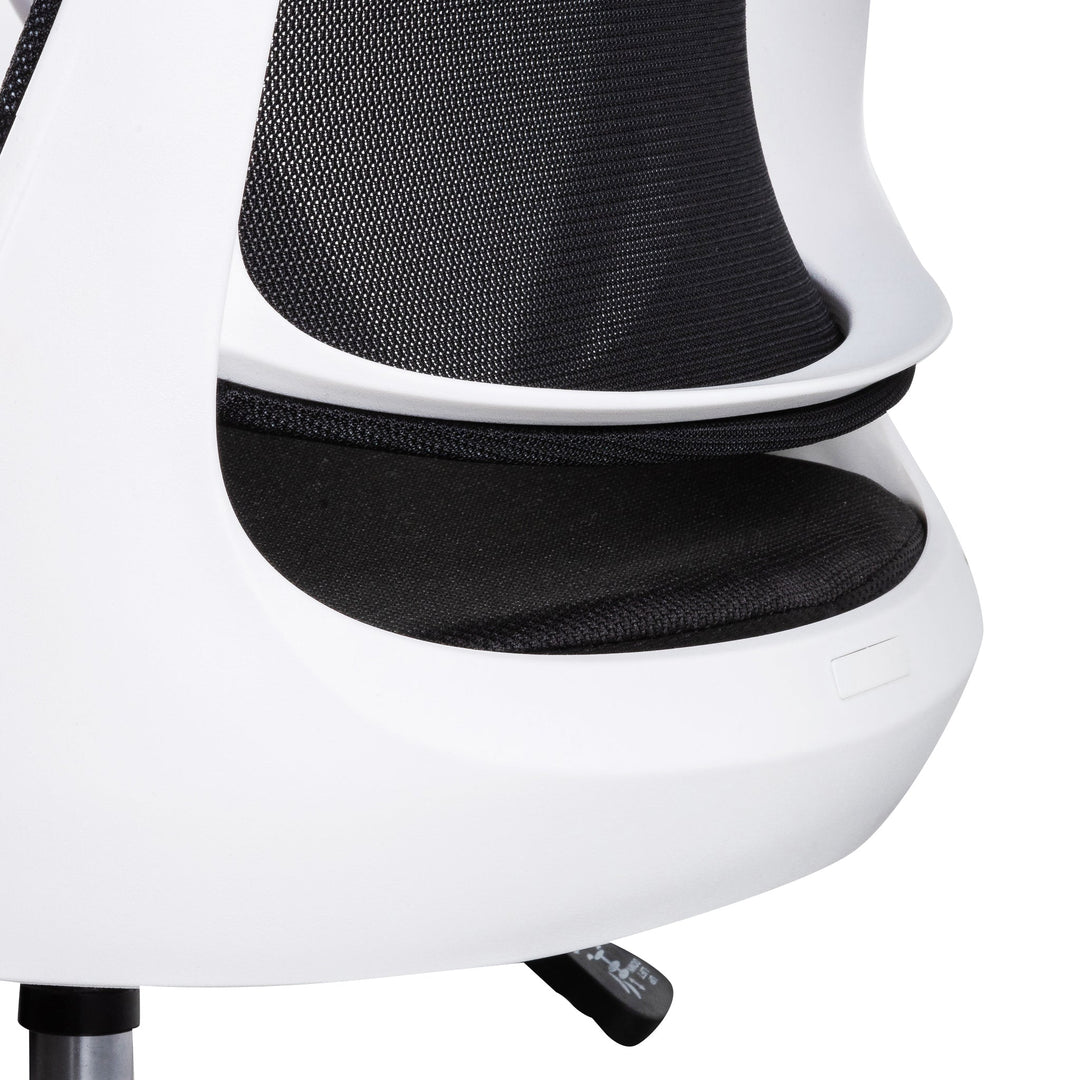 Danbury Black Office Chair - White Arm and Base