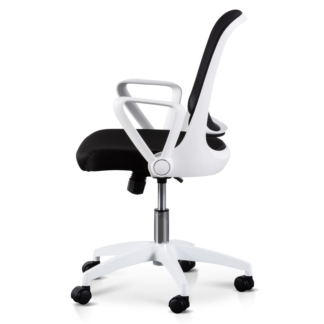 Danbury Black Office Chair - White Arm and Base