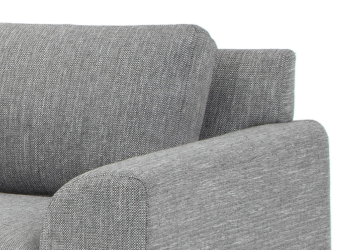 Victoria 3 Seater Left Chaise Sofa - Graphite Grey with Black Legs
