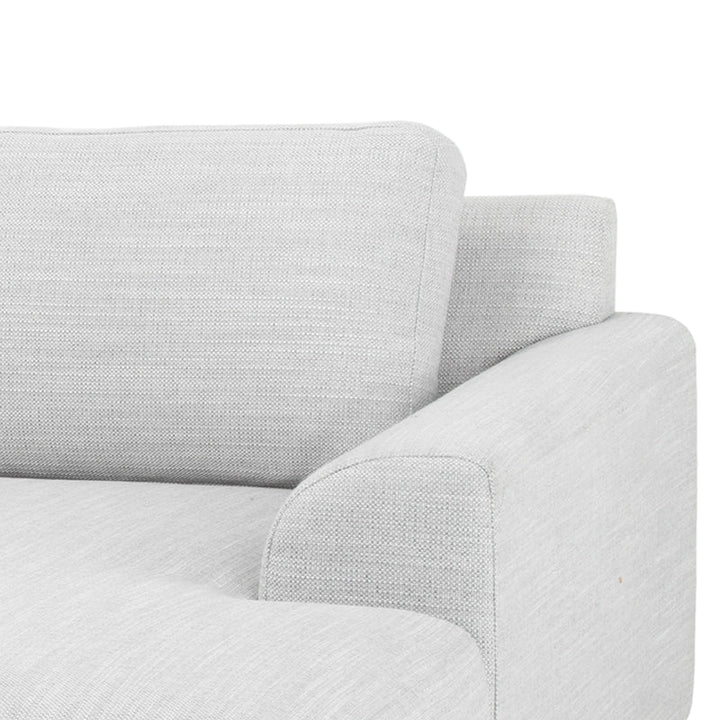 Victoria 3 Seater Left Chaise Sofa - Light Texture Grey - Black legs
